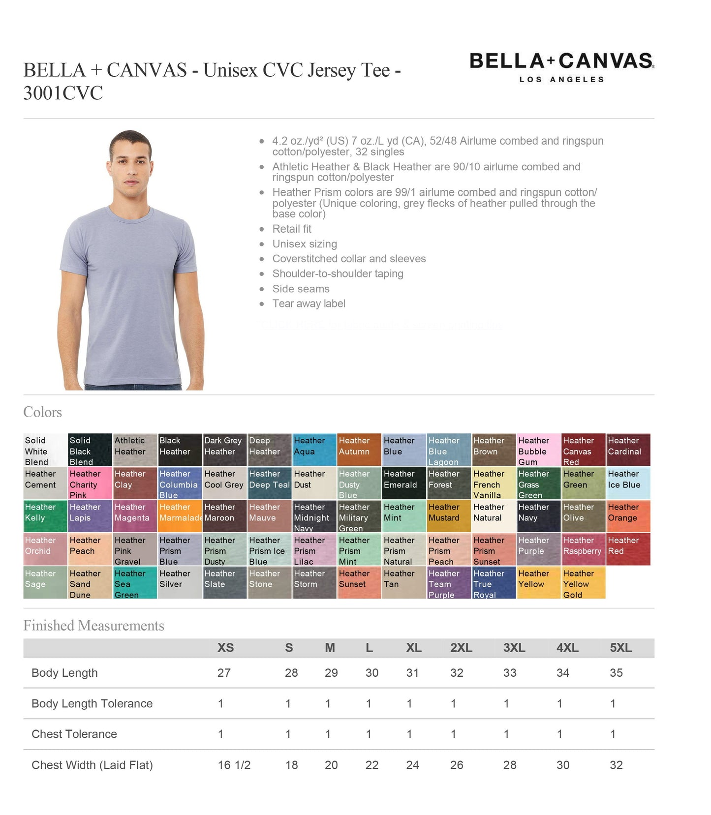 Bella + Canvas 3001CVC - Unisex Jersey Tee