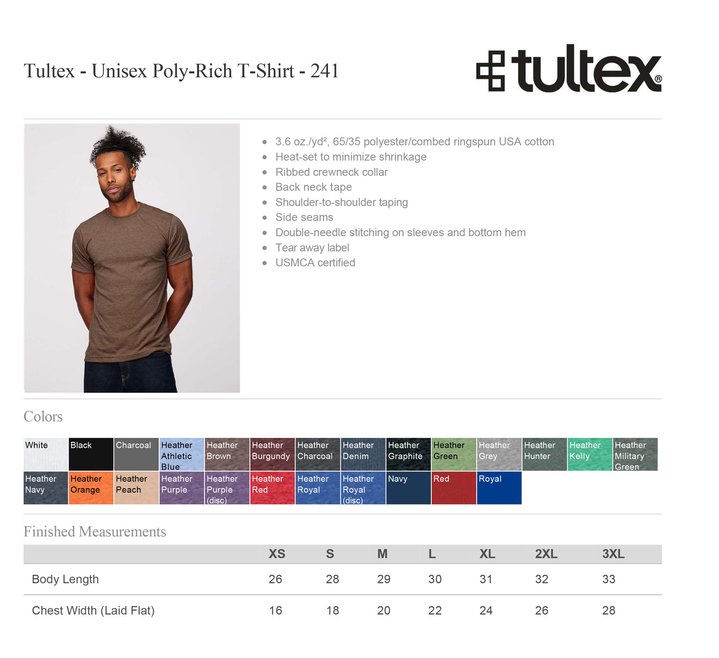 Tultex 241 - Unisex Poly-Rich T-Shirt